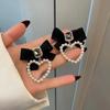 New Fashion Charm Bowknot Flower Drop Dangle Earrings for Women Korea Pearls Bow Heart Stud Earrings Party Jewelry Accessories