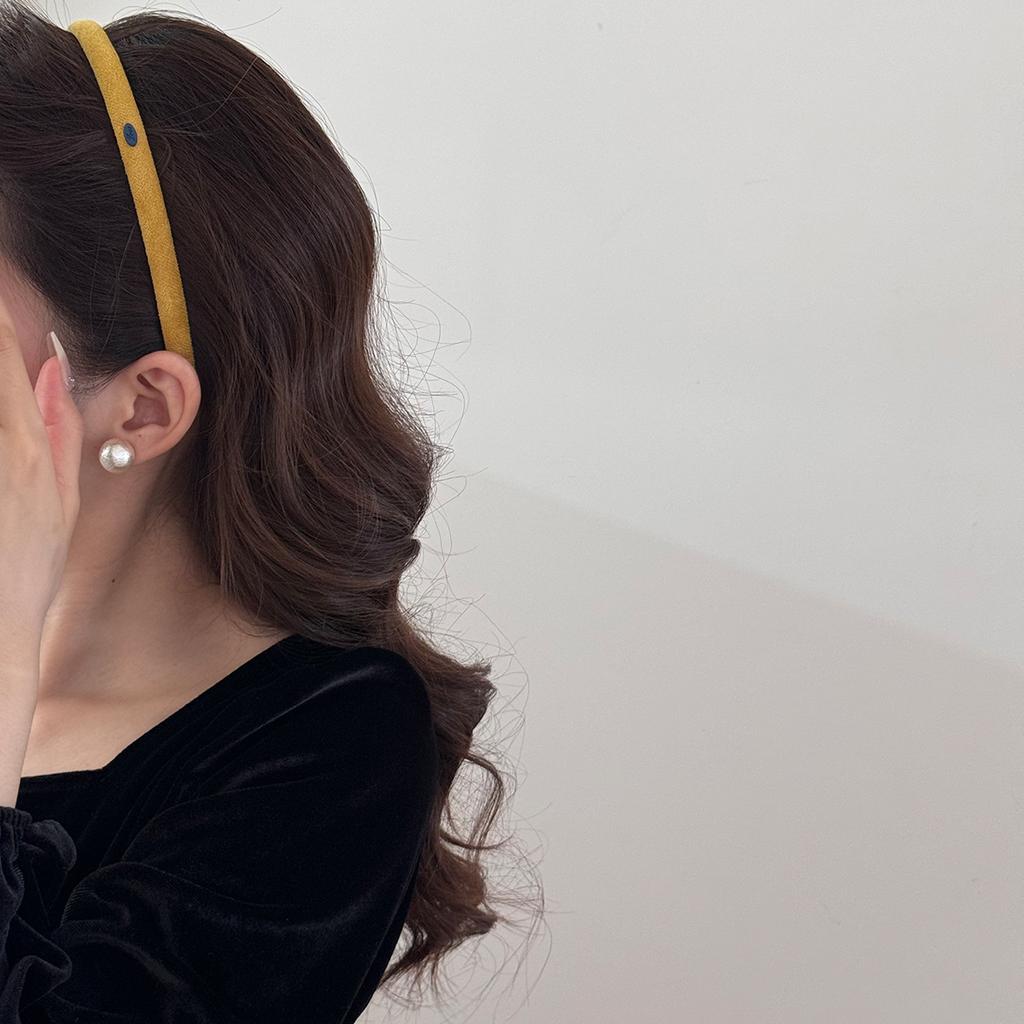 Schmales Wildleder-Stirnband für Herbst und Winter, Einfaches einfarbiges feines Stirnband zum Zurückstecken der Haare