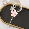 Pearl Flower Horsetail Buckle Tassel Hanfu Headwear Elegant Flower Ponytail Holder  Lady