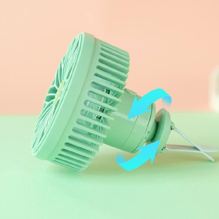 USB Car Fan Car Air Outlet Cooling Fan With LED Light Creative Little Fan For Vehicles Interior Accessories