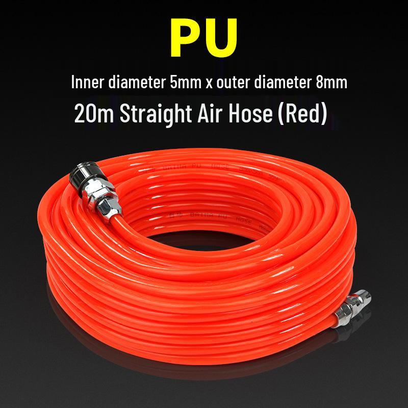 High-Pressure PU Air Hose with Quick Connect - 5*8/10*6.5/12*8, Pneumatic Air Compressor and Pump Compatible
