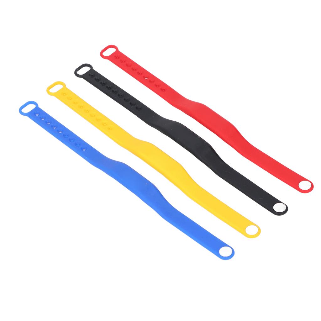 4PCS NFC Wristband Water Resistant Colorful Silicone Bracelet Rewritable Access Control Wristband for Swimming Pool