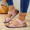 Summer Women Sandals Plus Size Comfortable Flat Sandals 2025 New Brand Open Toe Sandals Belt Buckle Casual Shoes Women