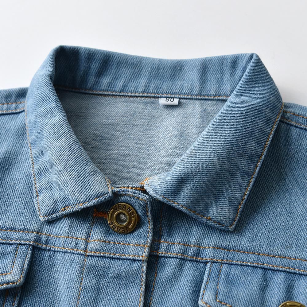 Nuova Giacca di Jeans Primavera/Autunno con Strappi per Ragazzi e Ragazze