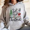 Just A Girl Who Loves Christmas Hoodie Holiday Winter Pullover Drop Shoulder Tracksuit  Comfortable Personality Sportswear