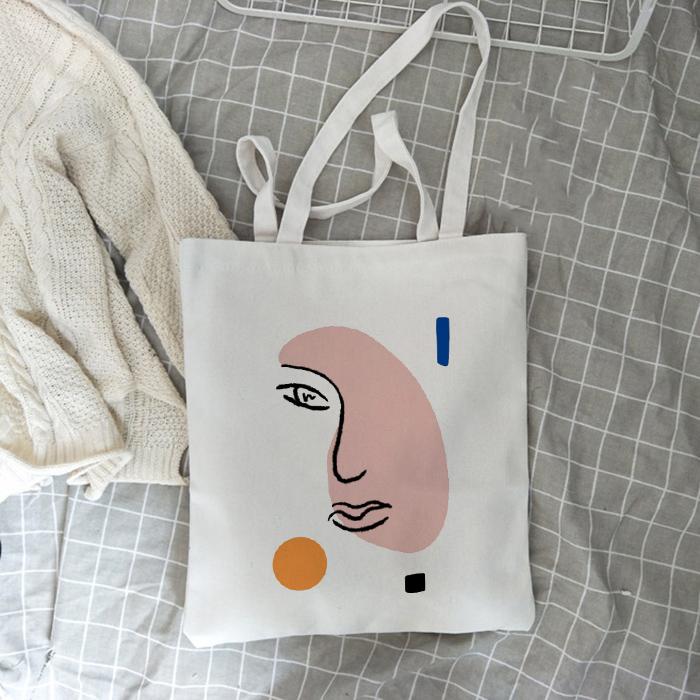 Matisse Face Art Women Shoulder Bag Fashion Harajuku Vintage Ulzzang Canvas Tote Bag Abstract Korean Tote Bag