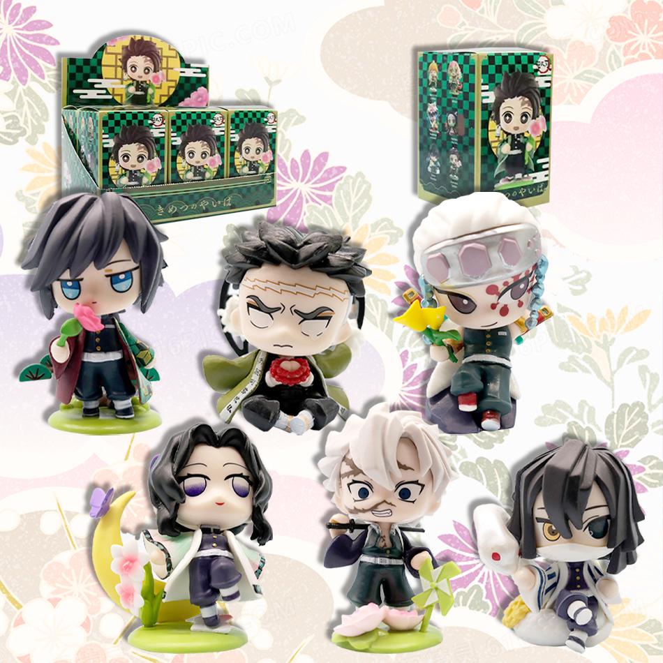 Anime Demon Slayer 6Pcs/Set Small Figure Boxed Character Multiple Combination Sets Cute Anime Toy Gift Collection Decoration PVC