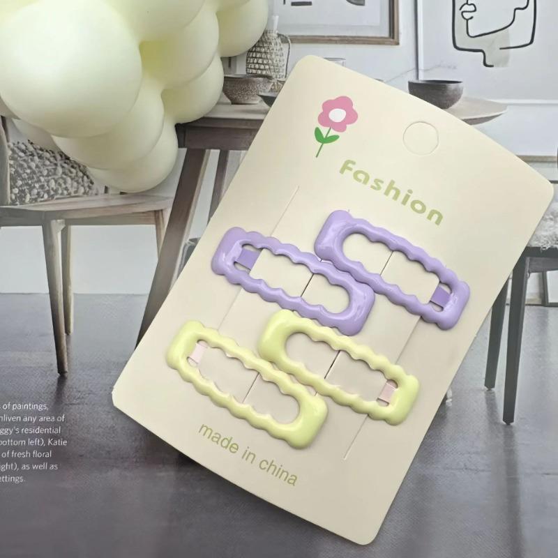 

4 шт. Волнистые заколки-клипсы BB Милые кремового цвета Универсальные заколки для волос Аксессуар для челки Подходят для повседневной носки Фестивальные подарки для девочек