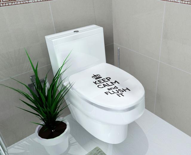 Autocollants de Toilette Imprimés en 3D Décalcomanie Décoration Murale Tabouret de Toilette Autocollant de Commode Décoration de Salle de Bain Pedestal WC Couvercle de Cuvette