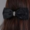 Crystal Buckle Satin Ribbon Hairpin_Black