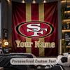 TapestrySan Francisco 49ers Custom Name Text Personalized Wall Hanging Tapestry Home Wall Decor