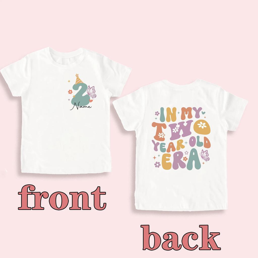 Personalised Girls Birthday Shirt Custom Name Kids 19 Year Birthday Party Outfit Child Short Sleeve Tshirt Girl Retro Tee Tops