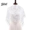 Boho Lace Scarf for Daily Use Floral Shawl with Tassels Women Elegant Sheer Wrap Wedding Head Church Evening Party Lightweight Rose Jacquard Fringed