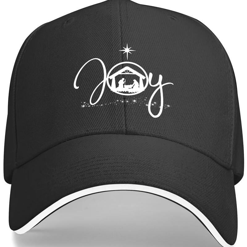 Christian Nativity Joy Baseball Cap Polyester Breathable Christmas Casual Adjustable Faith Hat Unisex Hat One Size