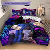3Pcs Neon Cyberpunk Dreamscape Bedding Sets For All Sizes New 3D Printed Bed Cover Comforter Duvet Cover Pillowcase Bedroom Decoration