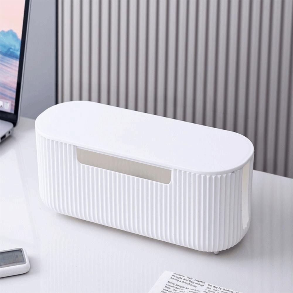 With Lid Power Strip Storage Box Multi-Functional Wire Management Case Desktop