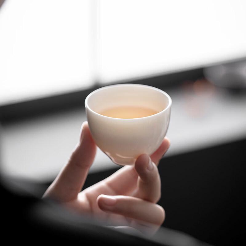 ZISIZ Handmade Mutton-fat Jade Porcelain Kung Fu Teacup