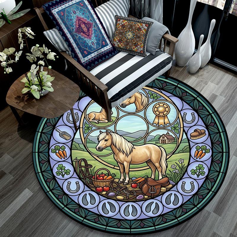 Sheep Nature Symbols Round Area Rug Under Office Chairs Bedroom Living Room Home Decor