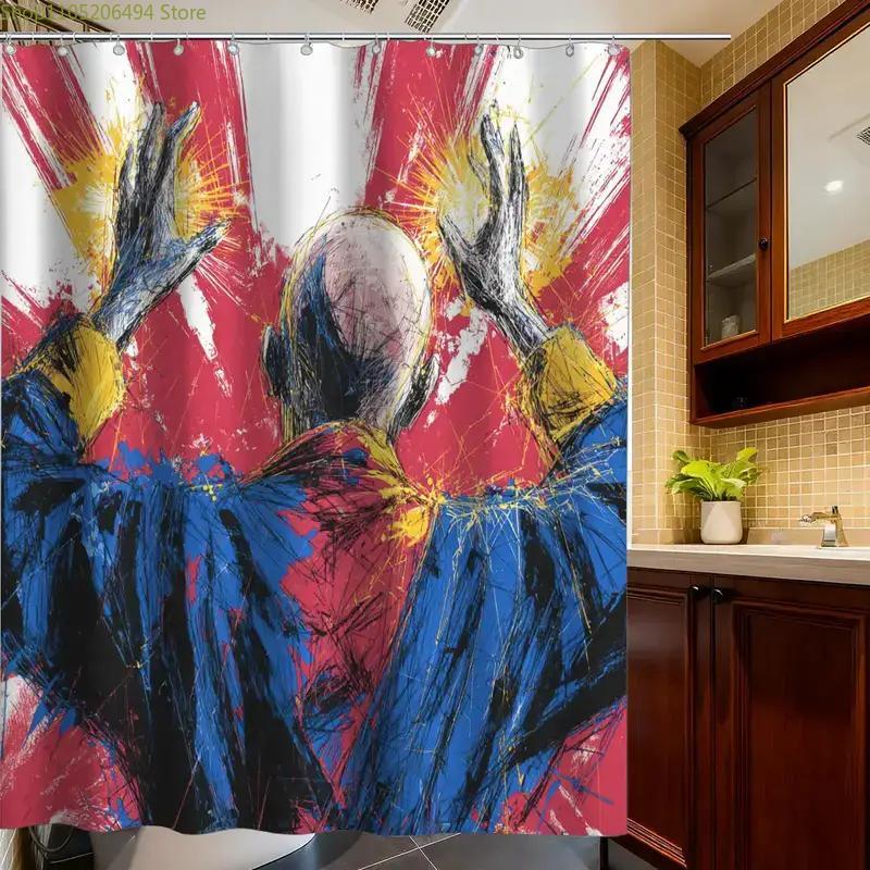 Home&Kitchen Accessories Light 1Pc Bathroom Shower Curtain, Superhero Theme Day, International Comic Festival Shower Curtain, Includes 12 Hooks, 180*180Cm Ba