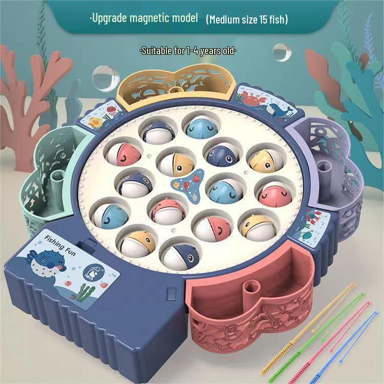 Детский многофункциональный вращающийся музыкальный набор для рыбалки, трансграничный, для раннего развития