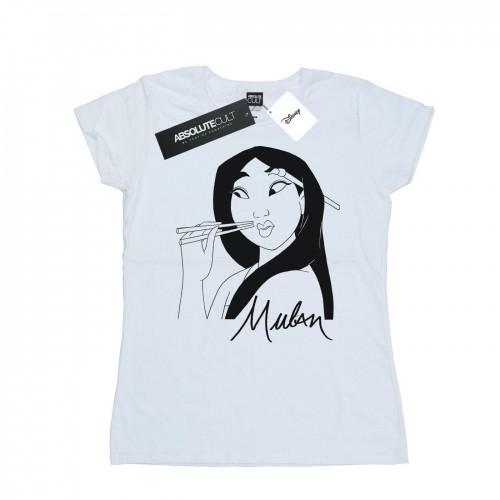 

Disney Womens/Ladies Mulan Chopsticks Cotton T-Shirt білий