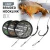 1PC Ligne de Pêche à la Carpe Souple Bas de Ligne Tresse Hameçon Lien Tresse Non Revêtue Ligne Tressée Pour Montage Cheveu Carpe Pêche au Coup Méthode Feeder Accessoires de Pêche
