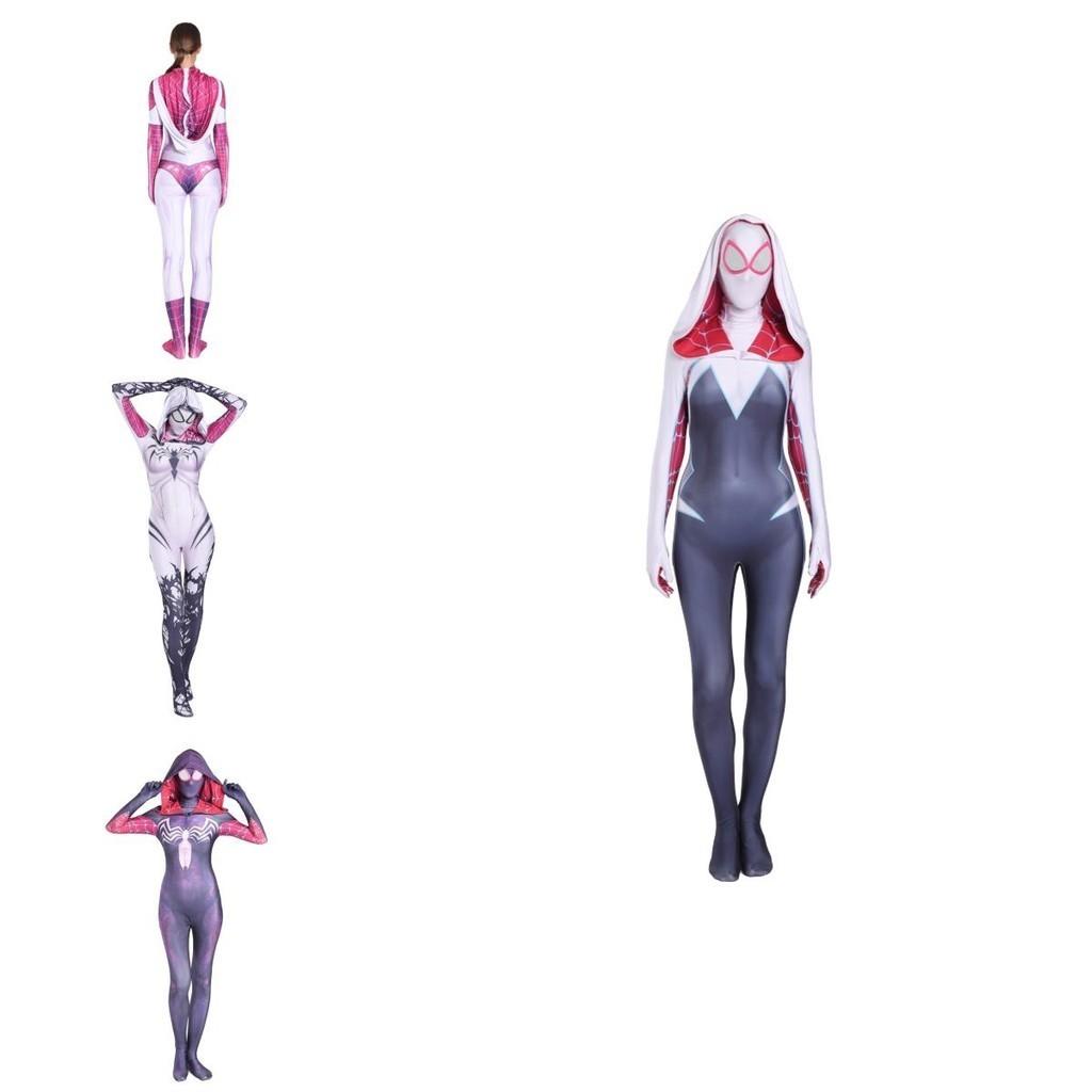 Stilvolles Spider Gwen Stacy Kostüm für Frauen mit einzigartigem Spider-Man-Design für Halloween