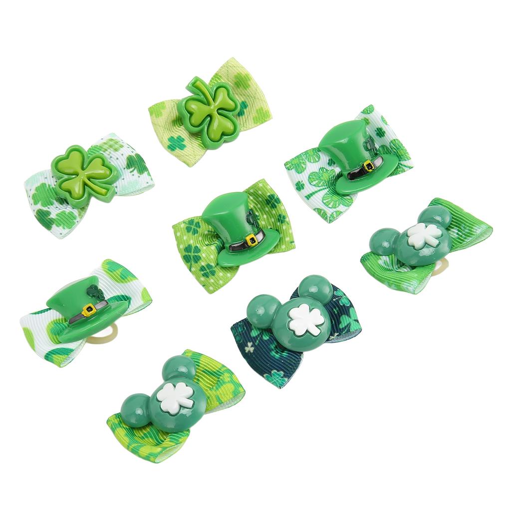 24PCS Clovers Dog Bows Lightweight Exquisite Puppy Hair Bows for Dog Hair Grooming Accessories