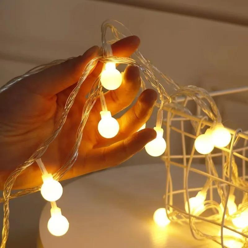LED Crystal Ball & Small Round Ball String Lights Waterproof Fairy String Lights Decorations for Indoor Party Wedding Christmas Tree Patio Decor