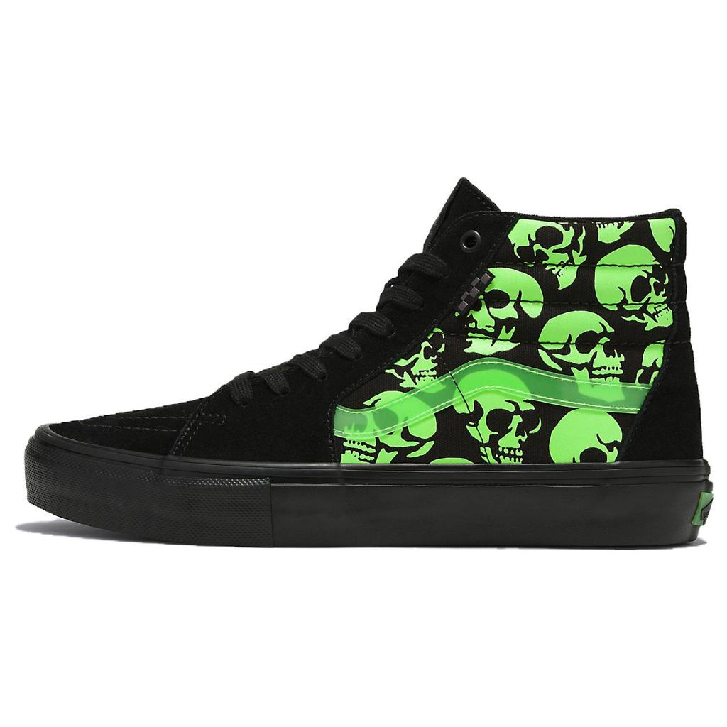 Vans Skate Sk8-Hi Glow Skulls Unisex Sneakers Black Green VN0A5FCC5QW
