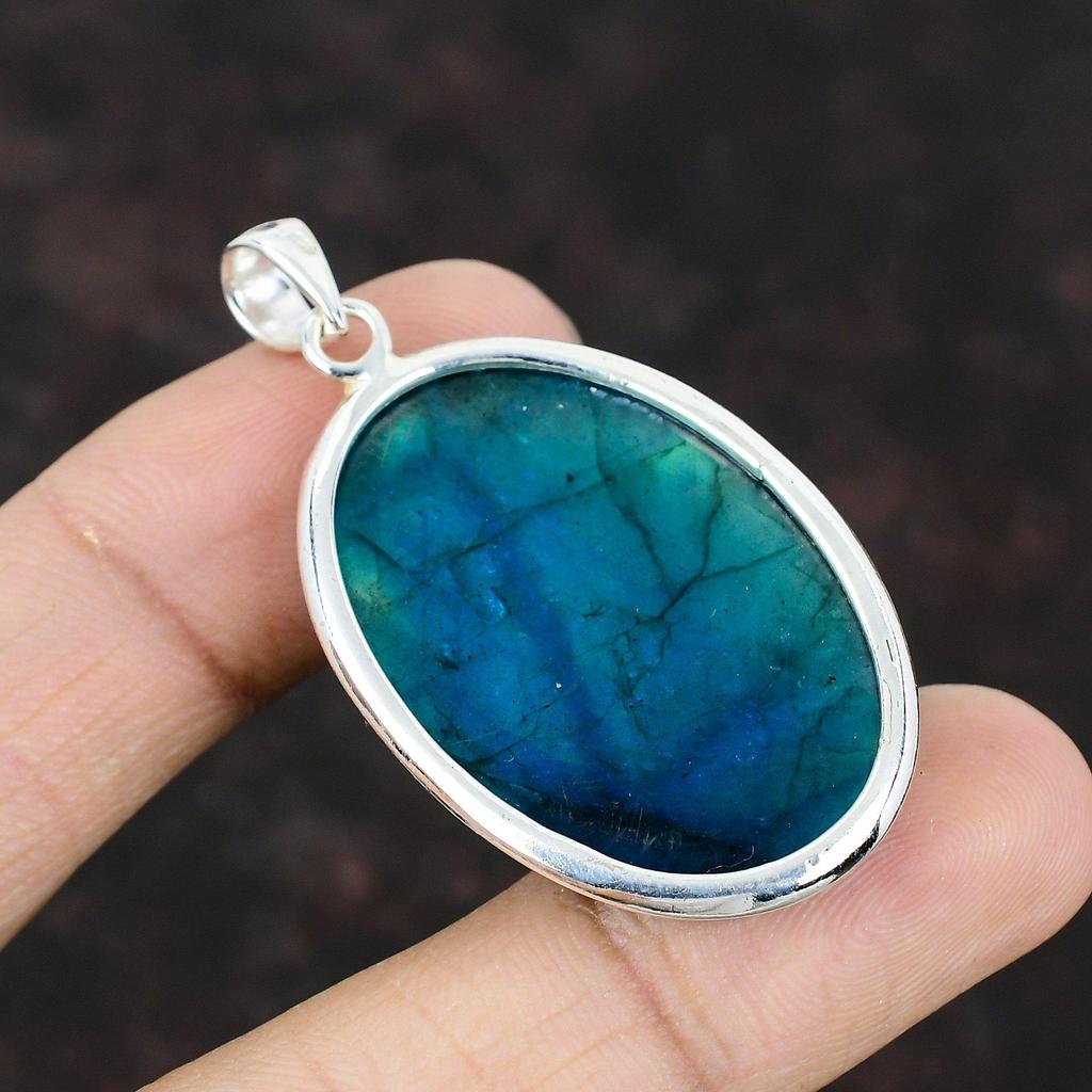 Neon Flash Labradorit Anhänger Echter Edelstein Anhänger 925 Sterling Silber Anhänger Modeschmuck Handgefertigter Anhänger Silberschmuck als Geschenk