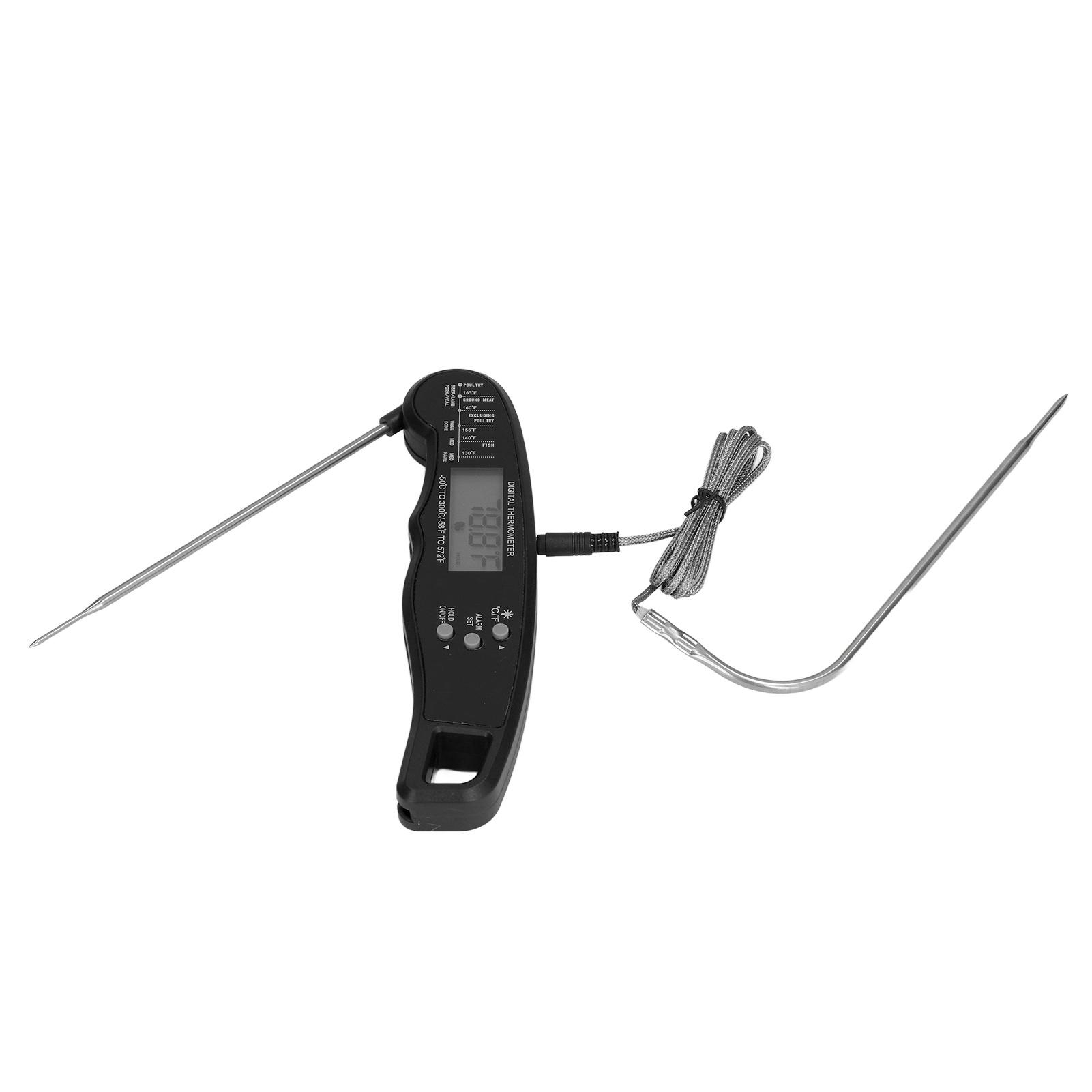 

Barbecue Thermometer Double Probe Head LCD Display Easy to Store Digital Meat Thermometer for Home BBQ чёрный