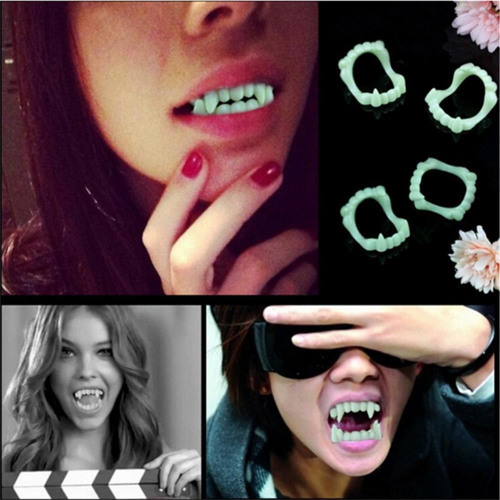 Glow In the Dark Party Supplies Costume Halloween Plastic Party Decoration Fake Vampire Teeth