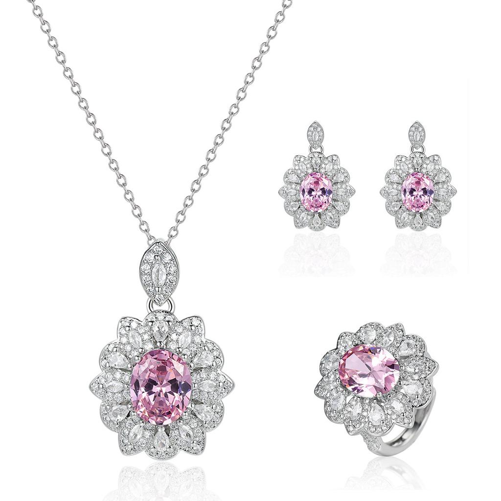 Hot mining explosion full of diamonds, colorful treasures, large flower necklaces, rings, European and American studs.