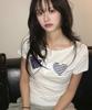 Loginaenloji Race Dot Point Heart T-Shirt White