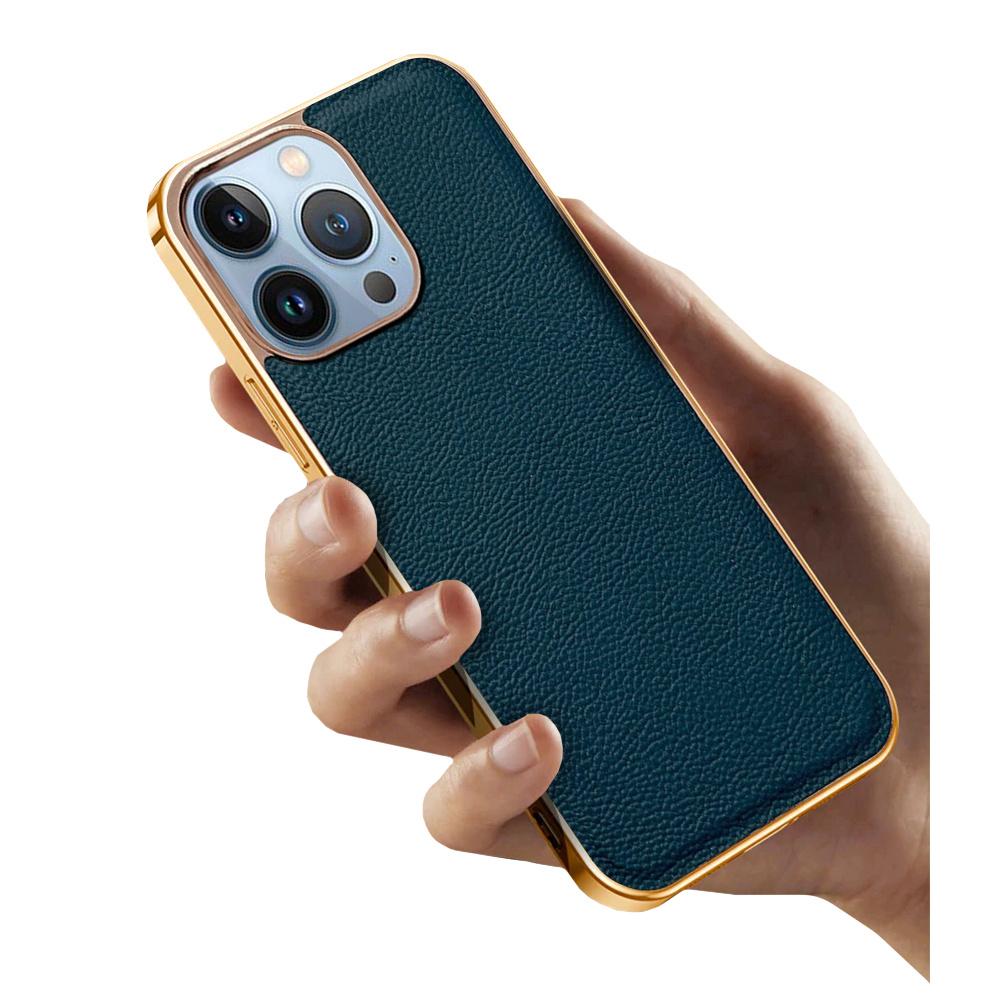 iPhone 13 Pro Case, Cowhide Leather, Green