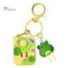 3D-Schlüsselanhänger in Cartoon-Froschform, leuchtende Farbe, Schlüsselanhänger mit Sound-Taste, tragbarer Anhänger, Taschendekoration