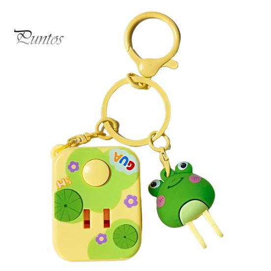 Breloc 3D în formă de broască de desene animate Breloc de culoare vibrantă cu buton de sunet Decorație portabilă pentru pungă cu pandantiv