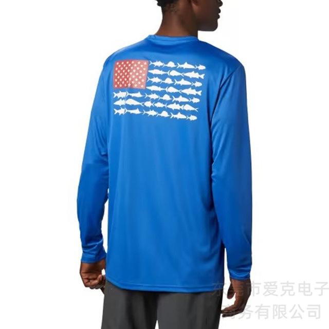Colombia Pfg Fishing Suit Men's Long-sleeved T-shirt Summer Quick-drying Top Outdoor Sunscreen Breathable Fishing Suit
