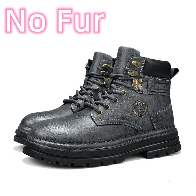 Handsome Motorcycle Boots Thick Sole Mountaineering Boots Men's Genuine Leather Basic Boots Designer's New Men's Workwear Shoes