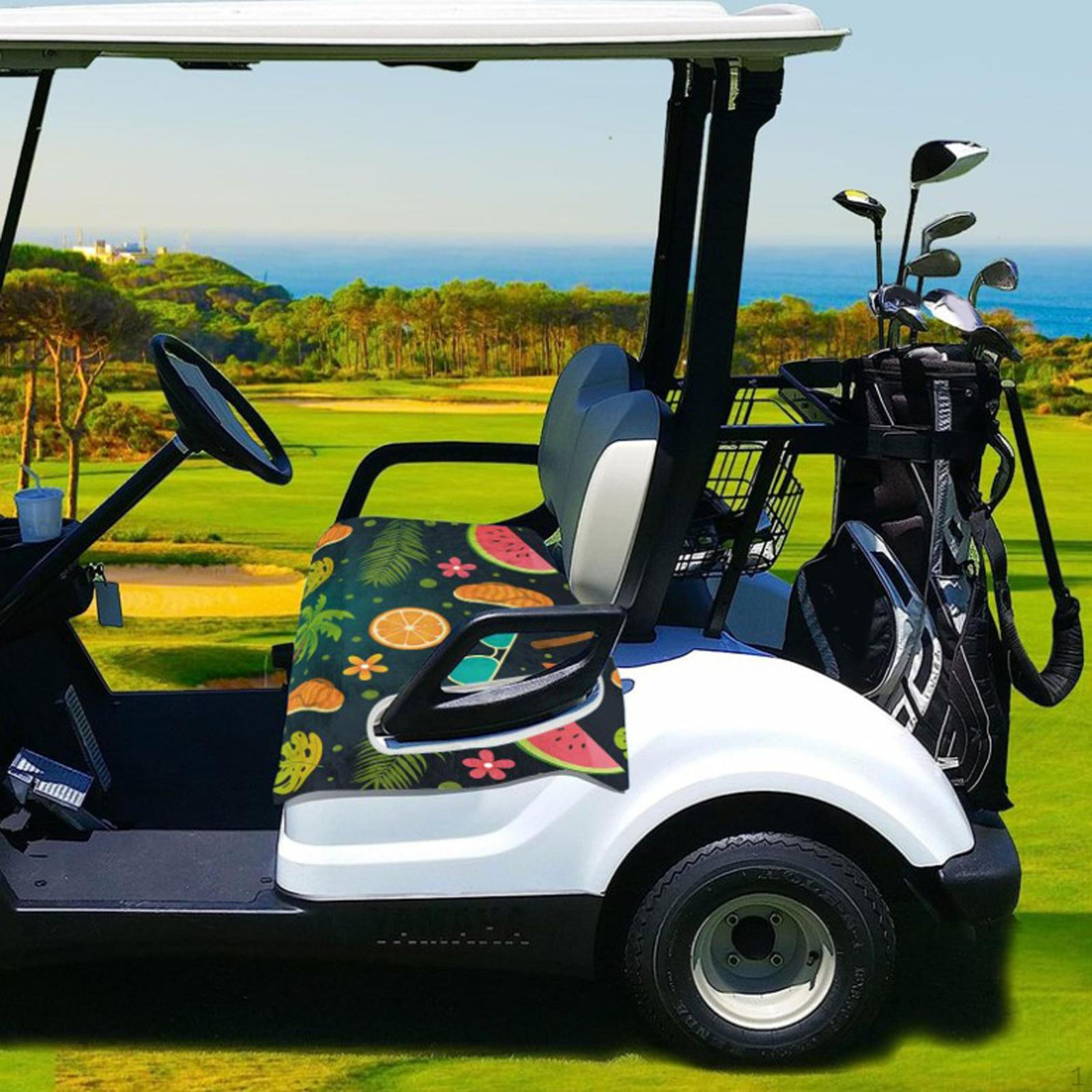 

Cushion Cover for Golf Cart Seats, Fits Two, Microfiber Towel Blanket Leaves Oranges