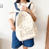 Student School Backpack Floral White School Bags For Teenage Girls Cute Women'S Backpack Book Bag Nylon Rucksack