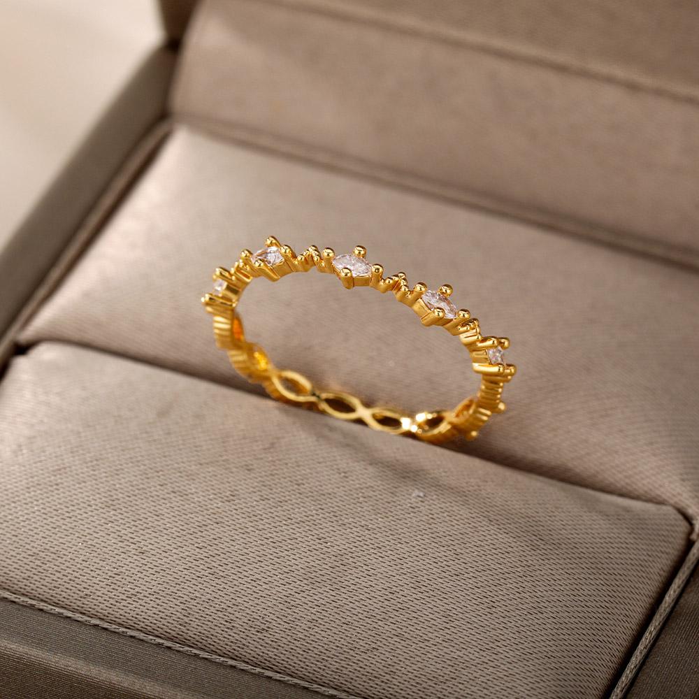 Simple Zircon Rings For Women Charming Couple Wedding Ring Gothic Minimalism Jewelry Accessories Gift Anillos Mujer