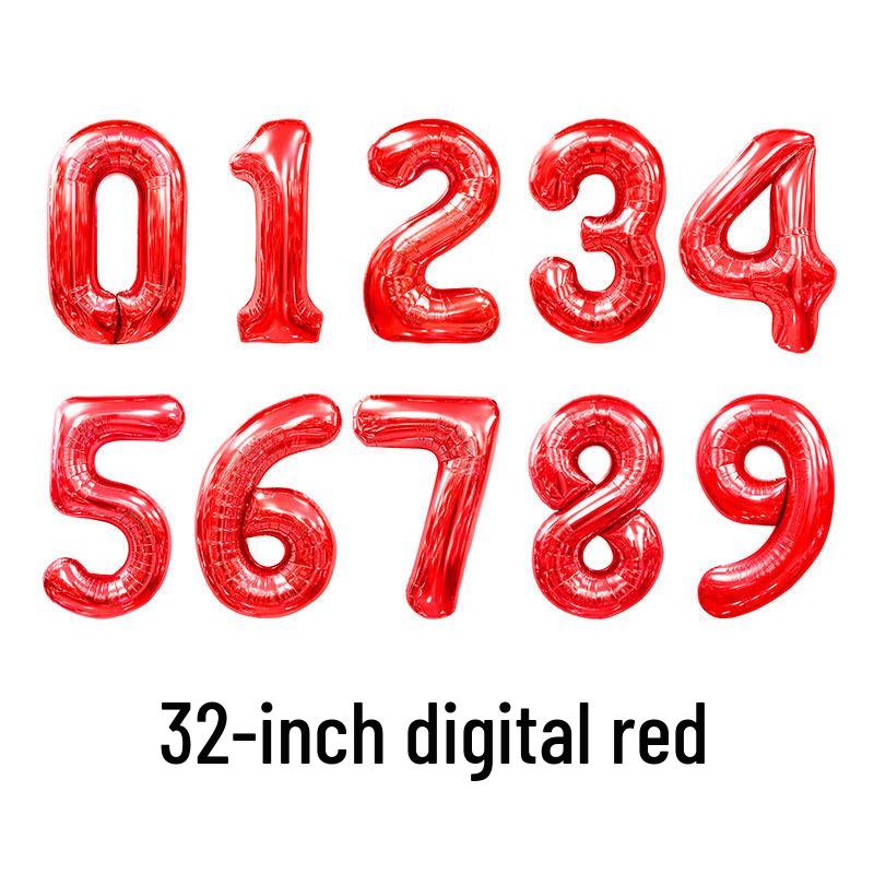 32-Inch Gold Number-Shaped Foil Balloons for Decorations