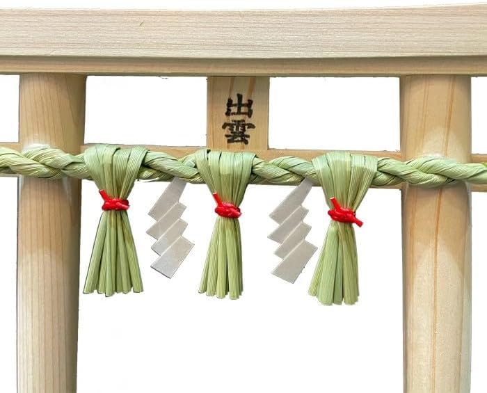 Hiranoya Torii Gate, Izumo Shimenawa, Shinto Shrine, Made In Japan with Hinoki Wood and Rice Straw, 19cm X 16cm