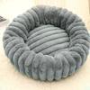 Cats Dogs Round Straight Stripe Plush Warm Comfortable Soft Washable Portable Pet Mat Bed All Seasons