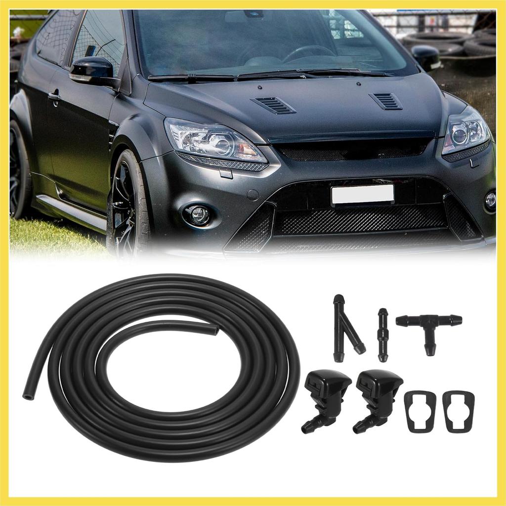 Front Windshield Washer Nozzles Kit for Ford Focus 2.2 Meters Windshield Washer Hose with 3pcs Connectors Replaces 8S4Z17603AA Benefit