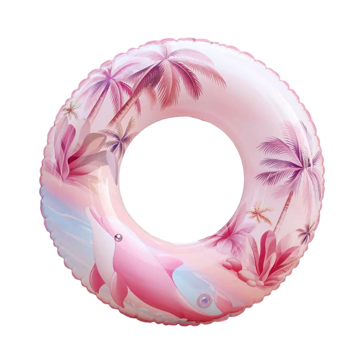 

Дитячий та Дорослий Надувний Плавальний Круг - Екологічний, Потовщений Дизайн Під Пахвами, Унісекс. Pink Dolphin (with handle)