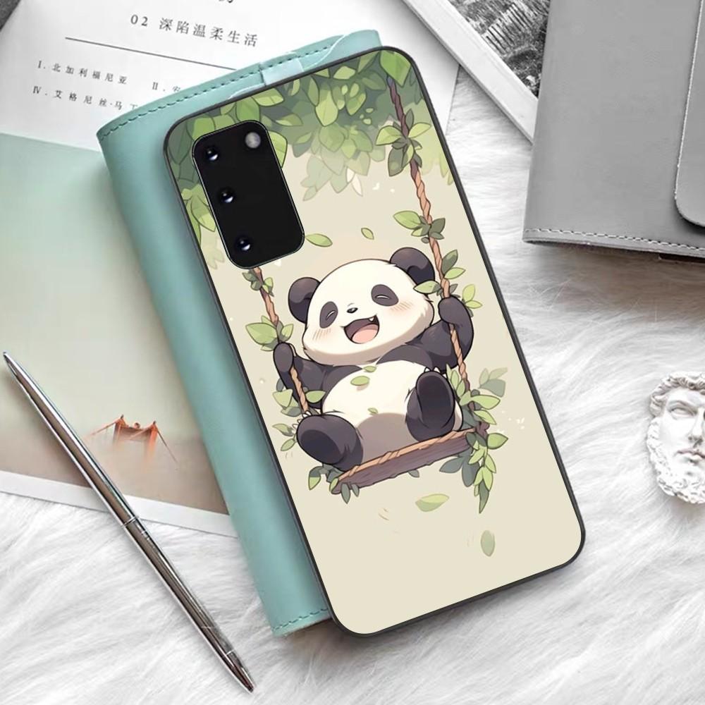 Cartoon Lovely Panda Phone Case Silicone PC+TPU For Samsung S10 20 30 22 23 24 Plus Lite Ultra Cover