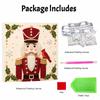 Handmade Framed Pearl Painting Set with Christmas Nutcracker and Bird Design 5D Shiny Bead Art Canvas Creative Craft for Home Wall Decor